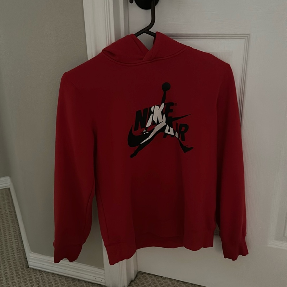 Nike Red Kids Hoodie with Black Logo